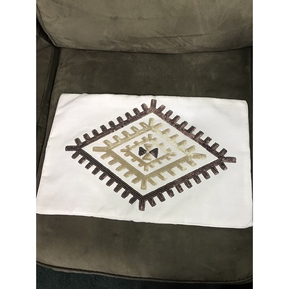 12" x 19"‎ Zippered Pillow Cover Unbranded Brown Gold Diamond